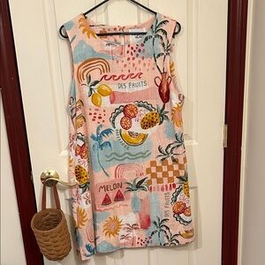 Colorful Tropical Print Mini Dress